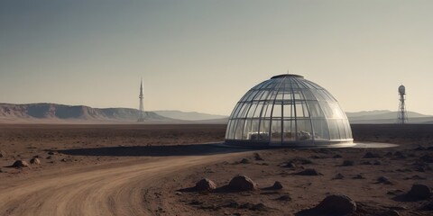 Obraz premium Greenhouse on an unknown planet.