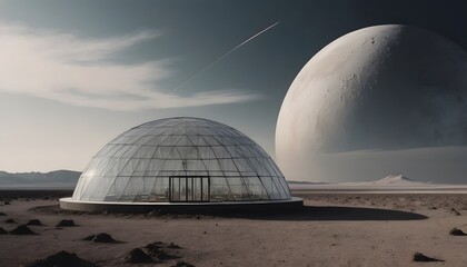 Obraz premium Greenhouse on an unknown planet.