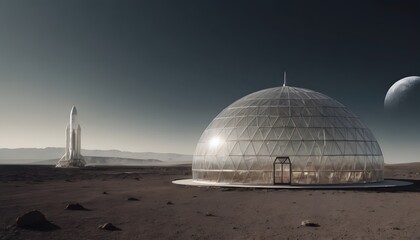 Naklejka premium Greenhouse on an unknown planet.