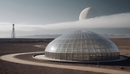Obraz premium Greenhouse on an unknown planet.
