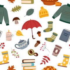 Autumn seamless pattern. Autumn concept. Autumn background.	