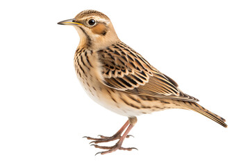 Fototapeta premium Transparent PNG image of a skylark with detailed feathers and natural coloring, perfect for birdwatching and nature-themed design projects