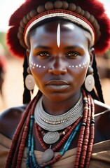 Portrait of an African tribe girl