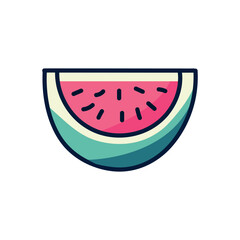 Watermelon slice icon, logo vector design illustration. 