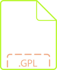 GPL File icon deep rounded outline