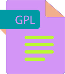 Obraz premium GPL File icon with folded style document