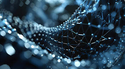 3d render of abstract shape that chaotically deformed. Data centralisation concept. Generative Ai.