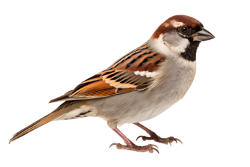 Beautiful PNG illustration of a sparrow in detailed and vibrant colors, ideal for nature-themed designs, wildlife art, and ornithology projects
