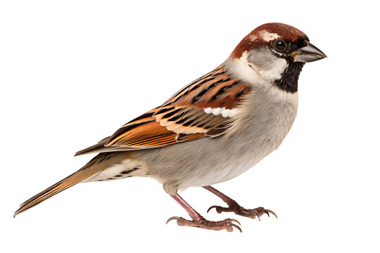 Beautiful PNG illustration of a sparrow in detailed and vibrant colors, ideal for nature-themed designs, wildlife art, and ornithology projects