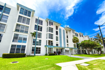 Sunny Isles Beach, Florida - Mid-rise condominium buildings in the middle of the city.