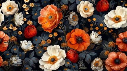 Fototapeta premium Floral Symphony in Autumnal Hues