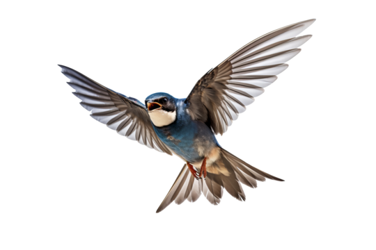 Flying swallow bird illustration PNG with transparent background for nature-themed designs and artistic projects