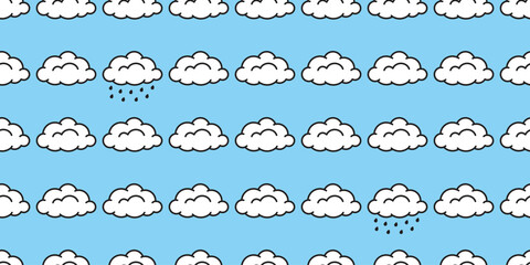 cloud seamless pattern rain sky vector cartoon doodle scarf isolated tile background gift wrapping paper repeat wallpaper illustration design