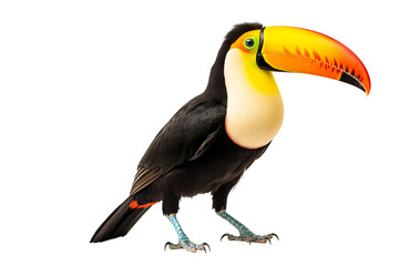 Colorful toucan PNG with detailed feathers isolated on transparent background for nature and wildlife design projects