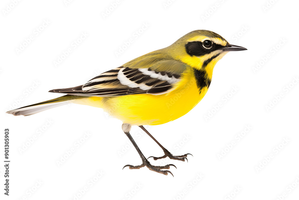 Canvas Prints side view of a wagtail bird in full color isolated on transparent background, ideal for birdwatching