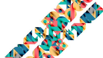 Neo memphis geometric pattern with circles, squares and lines. Pop art abstract background for covers, banners, flyers and posters and other templates