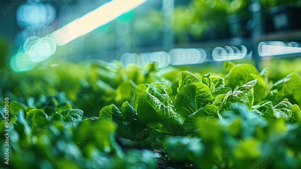 Canvas Prints Closeup of Lush Green Lettuce Plants