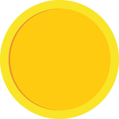 A gold coin with no signs on it. A gold coin with blank surface. Vector illustration with transparent background 