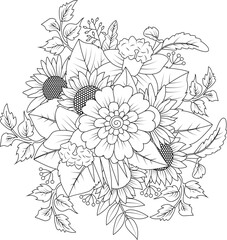Adult flower patterns made by hand for Coloring&nbsp;pages
