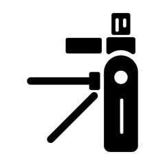 A glyph style icon of turnstile gate