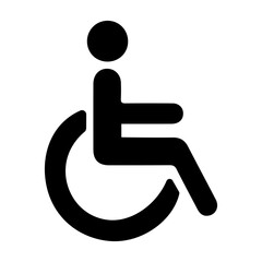 A glyph style icon of disabled person