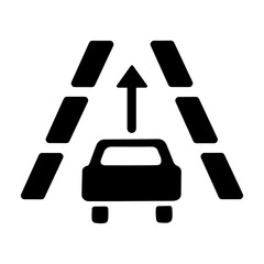 Lane keeping icon in glyph style 