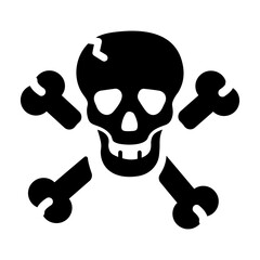 A danger sign icon in glyph style 