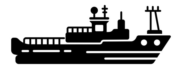 Carrier ship icon in solid style 
