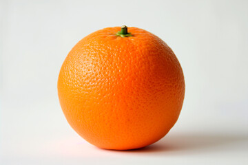 one fresh orange on a white background