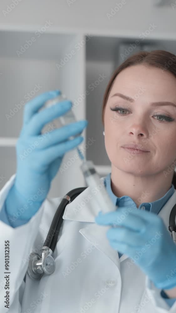 Poster a female scientist is seen conducting a laboratory experiment using a test tube. the image is relate