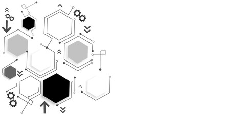 Fototapeta premium White hexagon background, Vector geometric hexagon infographic.