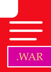Fototapeta premium WAR File format icon fill inside