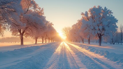 winter road in the morning background.