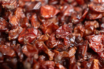 Macro Dried Red Barberry Spice Close-Up.