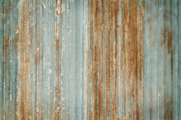 Old zinc wall texture background, rusty on galvanized metal panel sheeting.