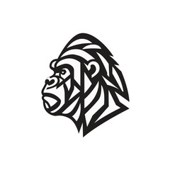 Gorilla logo minimalist  simple and elegant. vector illustration