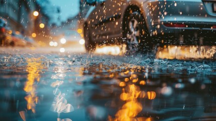 Rainy Night Cityscape