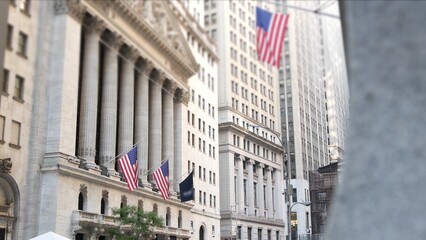 New York City, United States. Lower Manhattan Downtown Financial District urban architecture...