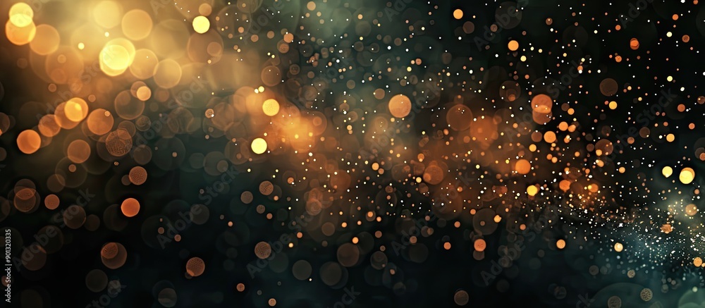 Poster bokeh background with abstract black design and copy space image