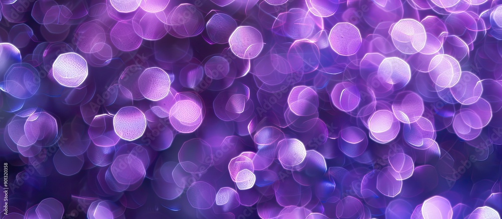Poster a background with purple bokeh lights creating an abstract effect with copy space image