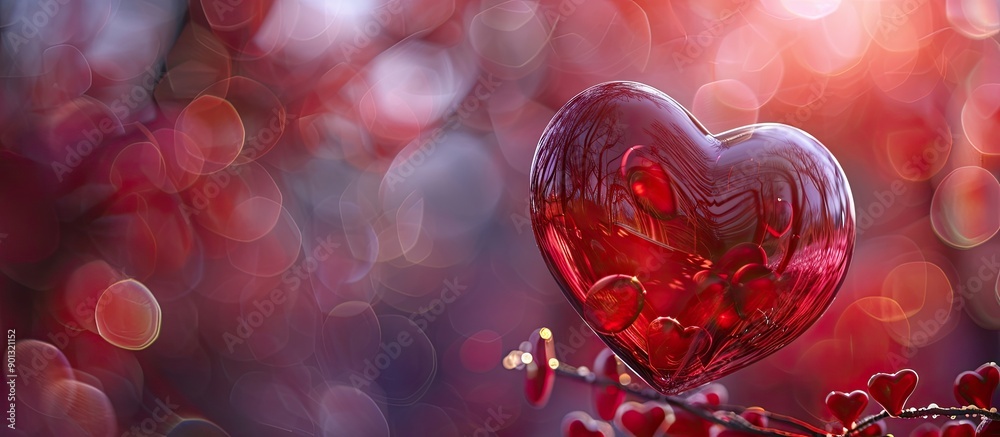 Poster Valentine s Day heart on a background with space for adding content in the image. Creative banner. Copyspace image