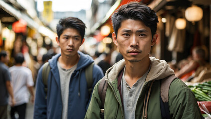 Naklejka premium portrait of Japanese man