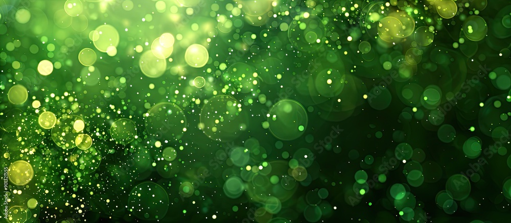 Fototapete green color abstract bokeh background with copy space image