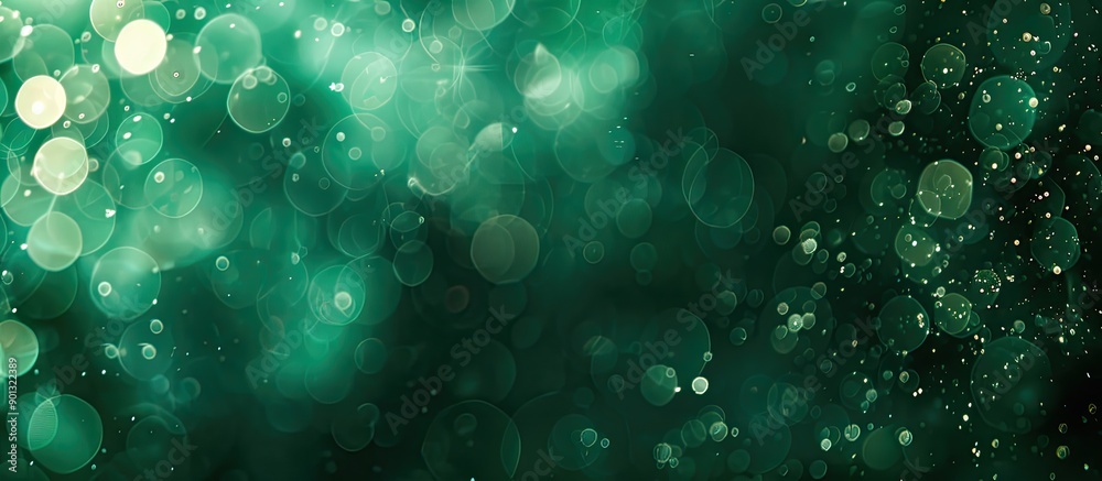 Leinwandbilder dark green abstract bokeh background with copy space image
