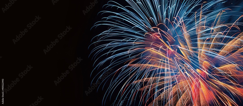 Poster fireworks display with empty space for text a stunning visual with no distractions. creative banner.