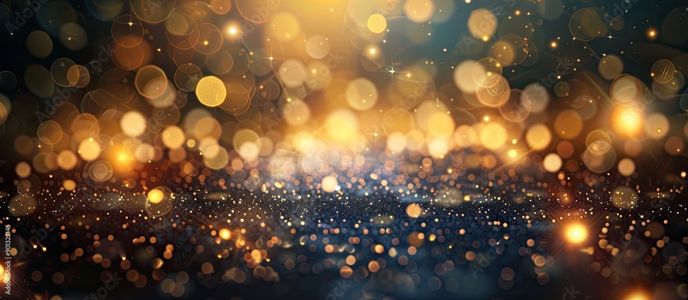 Wall mural an elegant abstract background featuring glowing bokeh lights and glittering stars perfect for use a