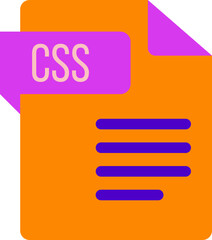 Fototapeta premium CSS File icon with dark color and folded doc