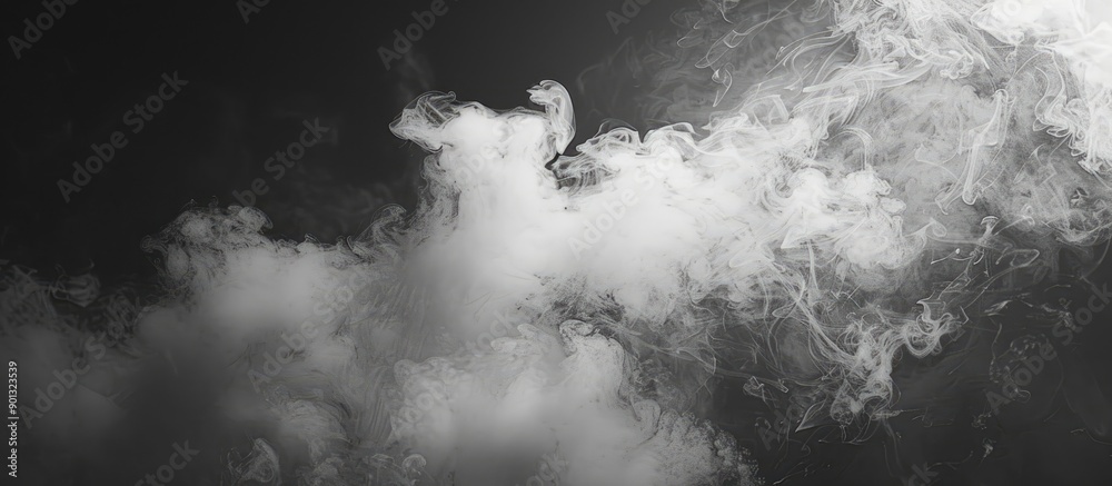 Aufkleber an abstract art piece featuring white smoke against a dark backdrop symbolizing the concept of darkn