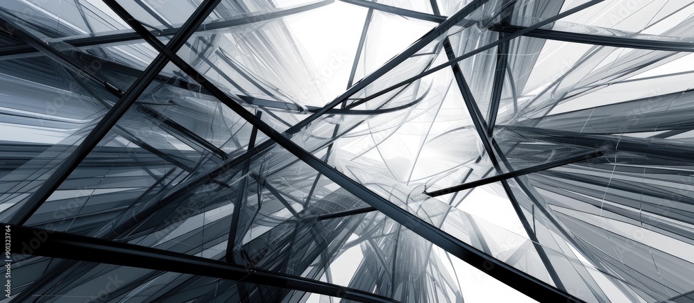 Aufkleber an abstract backdrop created by intersecting lines in a blank space image. creative banner. copyspac