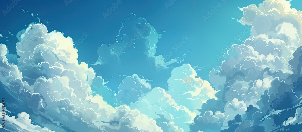 Poster A gorgeous summer sky and clouds form a perfect background for adding text with ample copy space image included